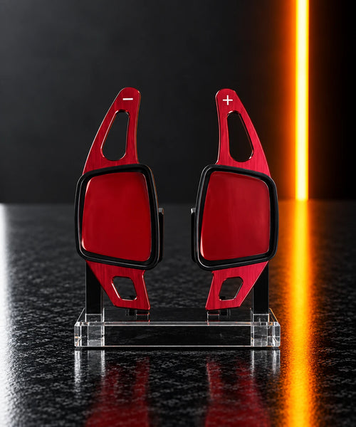 Audi aluminium paddle shift extensions, Red finish