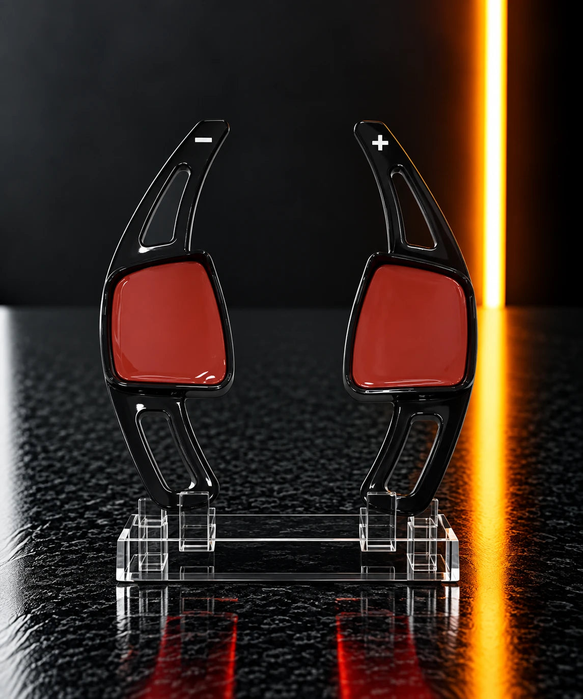 Audi carbon-finish paddle shift extension, Pearl Black finish