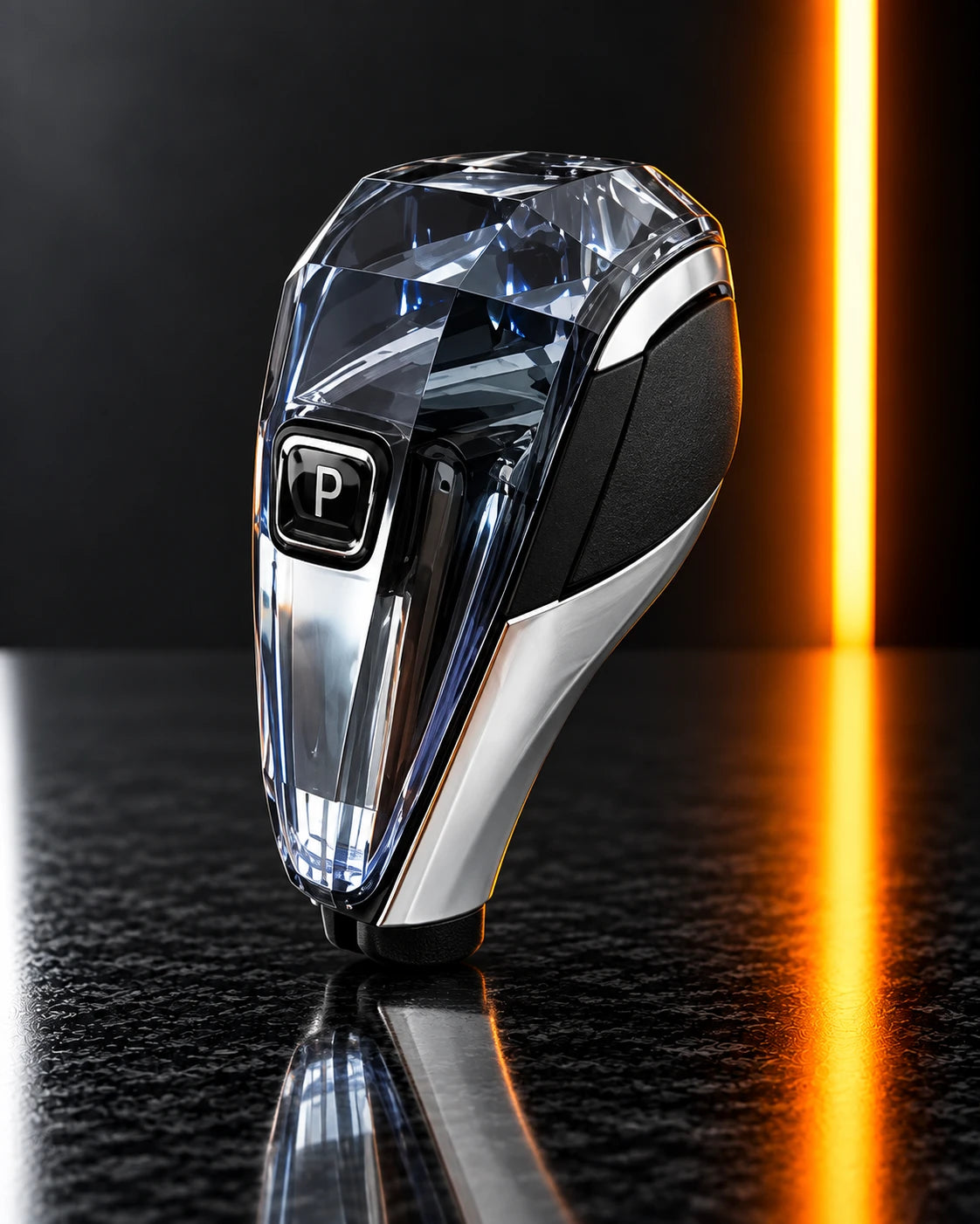 BMW RHD crystal gear shift knob, straight-on view