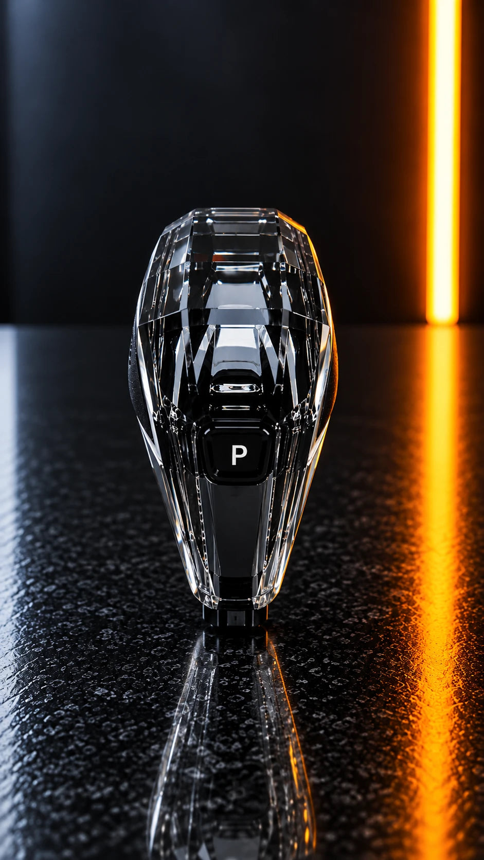 BMW RHD crystal gear shift knob, side profile