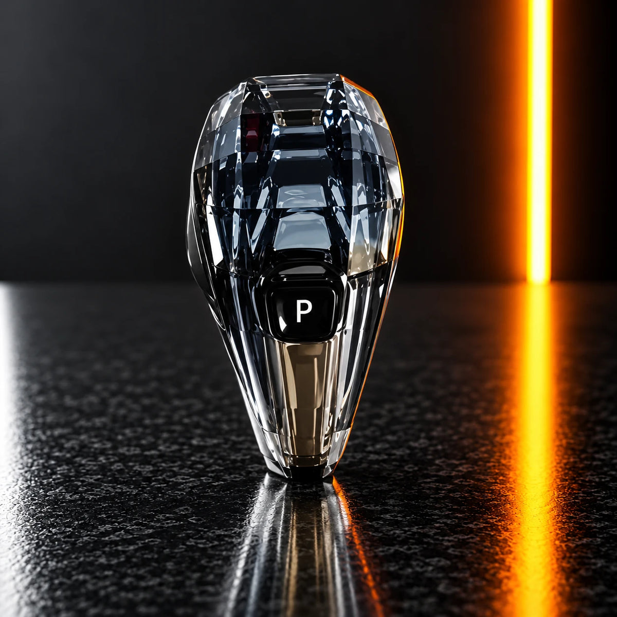 BMW RHD crystal gear shift knob, close-up detail