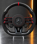 Mercedes-AMG — Black Alcantara &amp; Carbon Steering Wheel, Red Stitch (Complete Unit)
