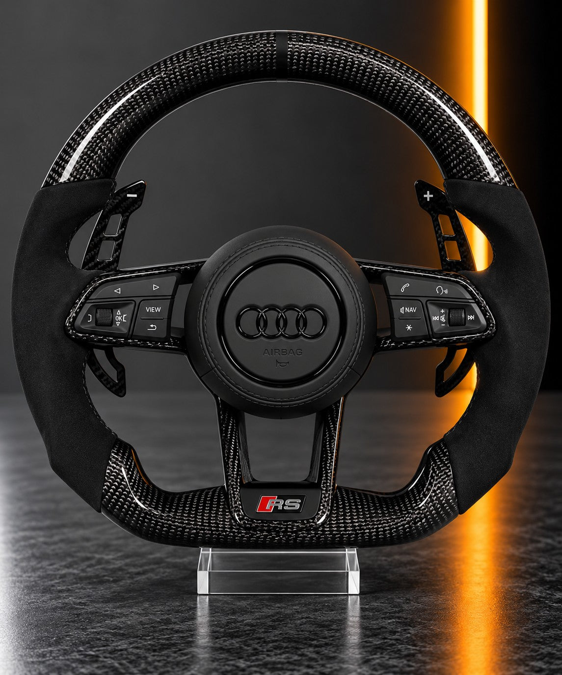 Audi RS — Carbon Fibre &amp; Alcantara Steering Wheel