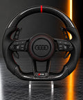Audi RS — Carbon Fibre Steering Wheel, Red Centre Stripe
