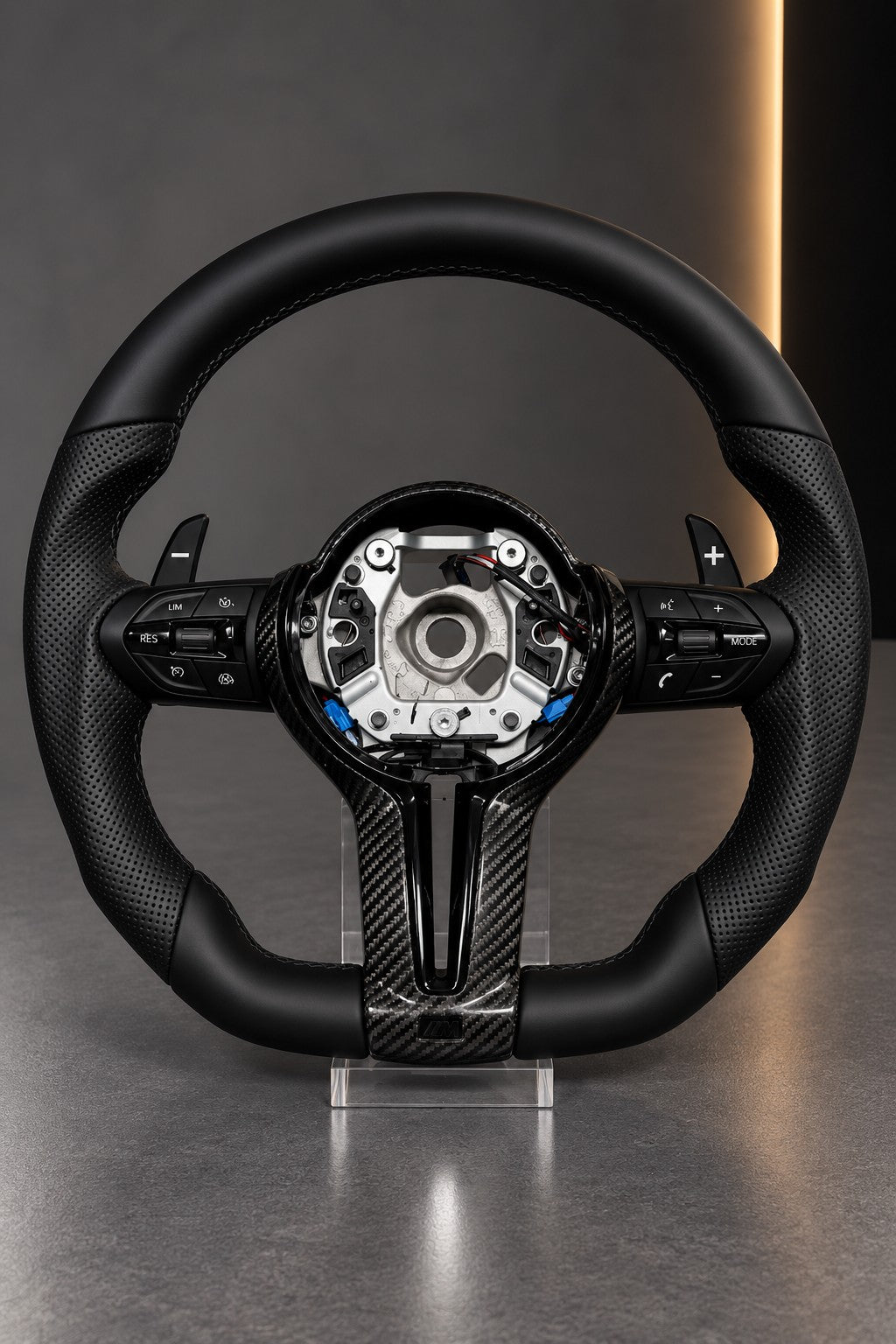 BMW — Smooth Black Leather &amp; Carbon Steering Wheel