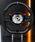 BMW M-Series — Carbon Fibre &amp; Alcantara Steering Wheel, Red M-Paddles
