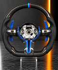 BMW M-Series — Carbon Fibre Steering Wheel, Blue Paddle Trim
