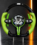 BMW — Carbon Fibre Steering Wheel, Lime Green Leather Accent