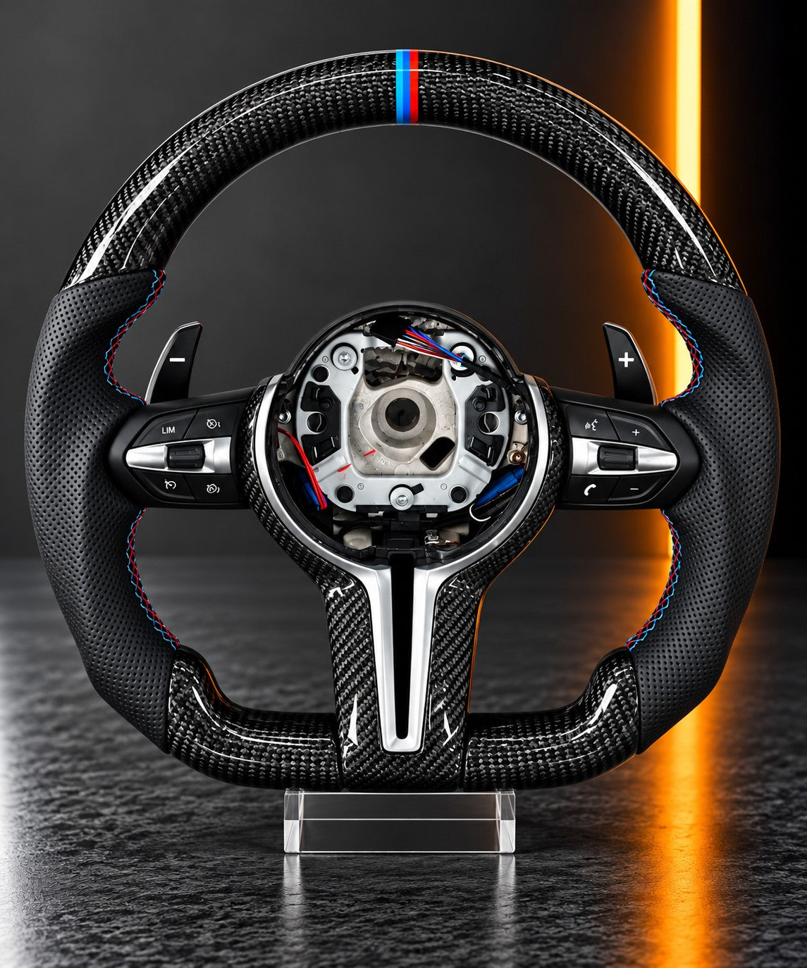BMW M-Series — Gloss Carbon Fibre Steering Wheel, M-Stripe