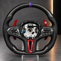 BMW M-Series — Carbon Fibre Steering Wheel, M-Stripe &amp; Red Paddles