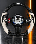 BMW M-Series — Carbon Fibre Steering Wheel, White Leather &amp; Red M-Paddles