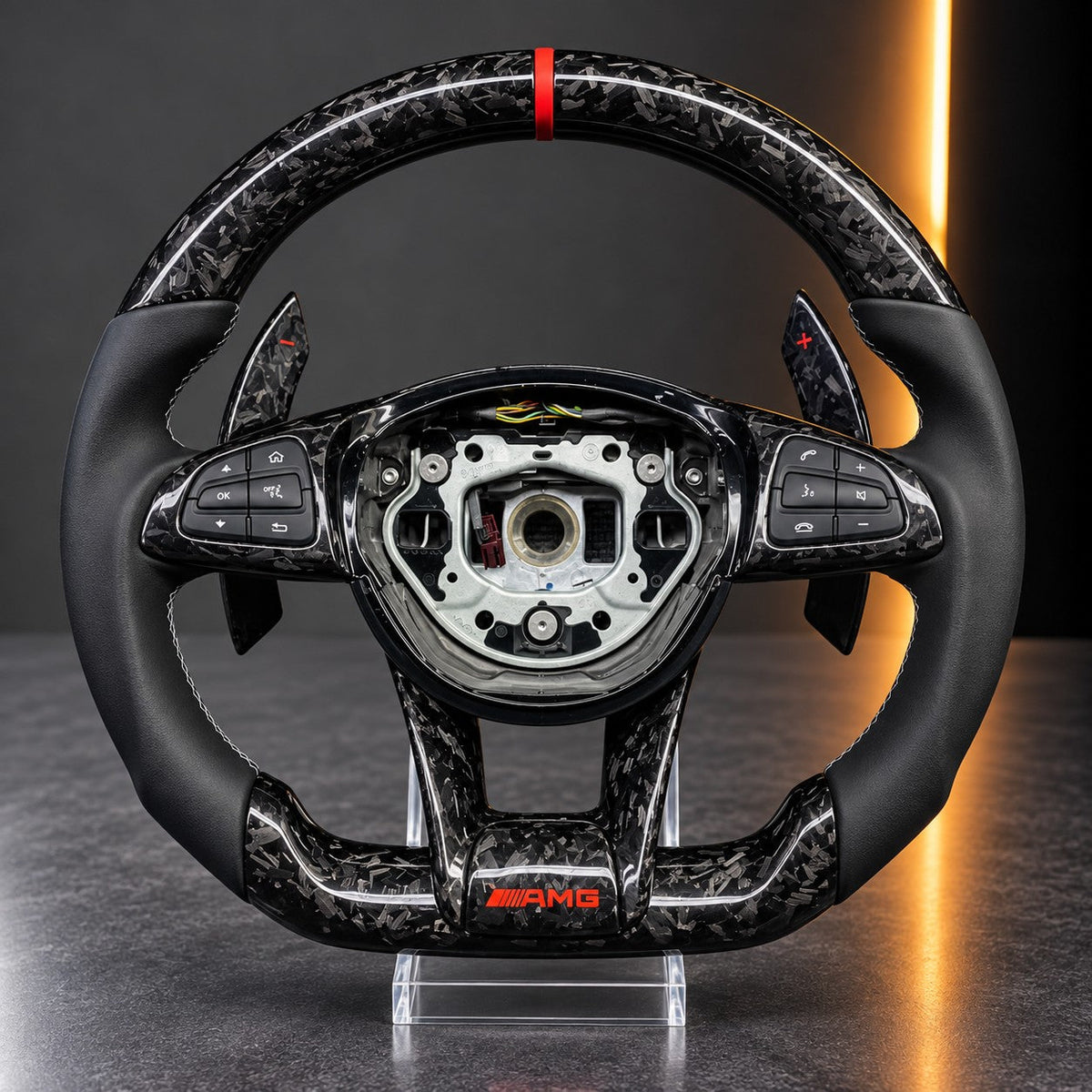 Mercedes-AMG — Forged Carbon Steering Wheel, Red Stripe