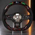 Volkswagen — Forged Carbon Steering Wheel with LED Display, Red Fleck