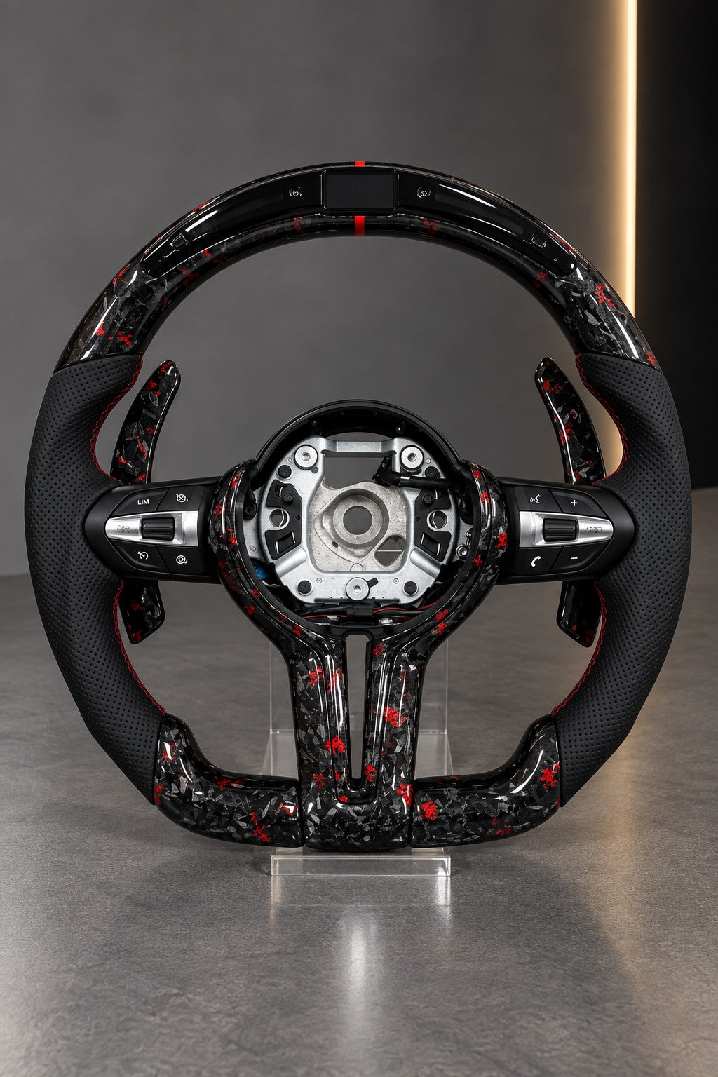 BMW — Forged Carbon Steering Wheel, Red Fleck
